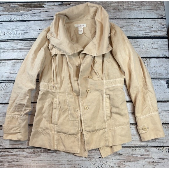 Sundance Jackets & Blazers - Sundance Womens Every Angle Linen Blend Jacket‎ Size S Beige Button Up Outerwear